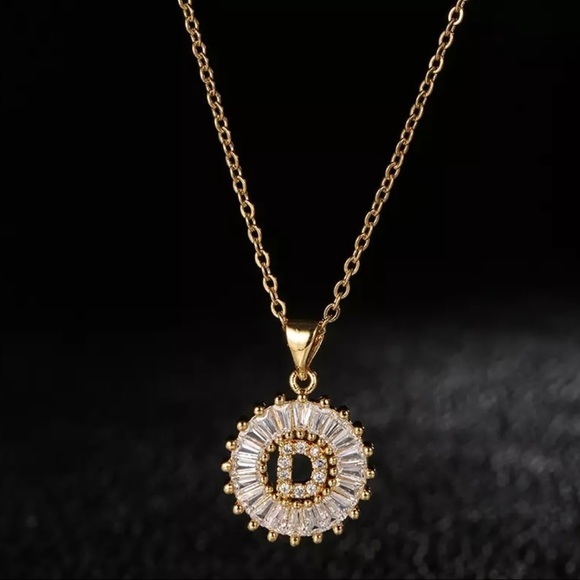 3/$30 💛 Initial Rhinestone Charm Necklace - Picture 6 of 16